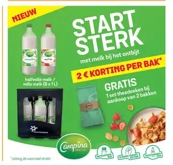 Prik en Tik Campina Halfvolle melk / Volle melk (6 x 1L) aanbieding