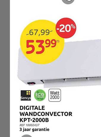 Brico Digitale wandconvector kpt-2000b aanbieding