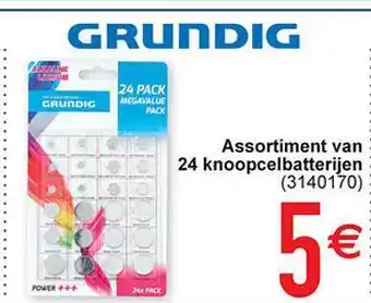 Cora Assortiment van 24 knoopcelbatterijen grundig aanbieding