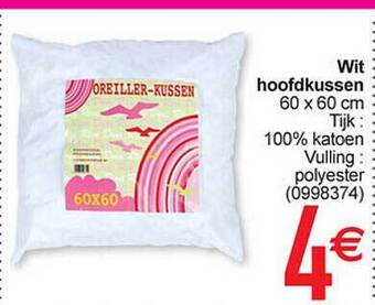Cora Wit hoofdkussen aanbieding