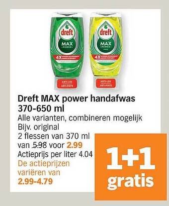 Albert Heijn Dreft max power handafwas aanbieding