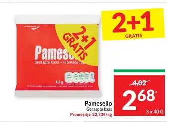 Intermarché Pamesello geraspte kaas 3x40G aanbieding
