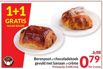 Intermarché Berenpoot of chocoladekoek gevuld met banaan of creme aanbieding