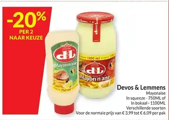 Intermarché Devos & lemmens mayonaise aanbieding