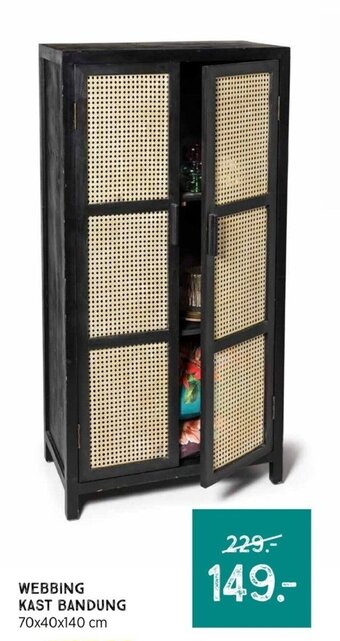 Xenos Webbing kast bandung 70x40x140cm aanbieding