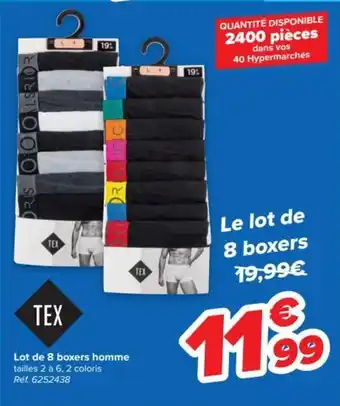 Carrefour Tex Lot de Boxers Homme aanbieding