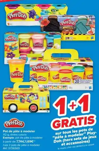 Carrefour Play-Doh Pot de Pate a Modeler 112g, Divers Coloris aanbieding