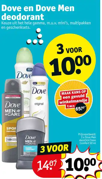 Kruidvat Dove en Dove Men Deodorant 3 Voor aanbieding
