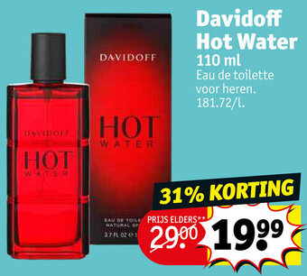 Kruidvat Davidoff Hot Water 110ml Eau de Toilette voor Heren aanbieding
