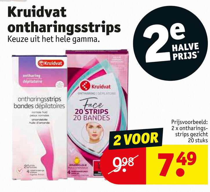 Kruidvat Ontharingsstrips 2 Voor promotie bij Kruidvat
