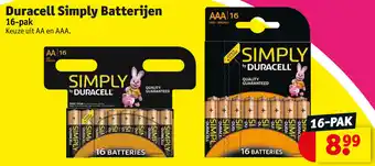 Kruidvat Duracell Simply Batterijen 16-Pak aanbieding