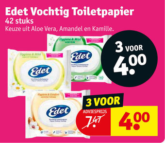 Kruidvat Edet Vochtig Toiletpapier 42 Stuks 3 Voor aanbieding