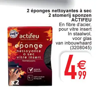 Cora 2 Eponges Nettoyantes a Sec 2 Stomerij Sponzen Actifeu aanbieding