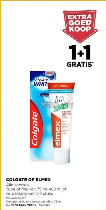Jumbo Colgate of elmex 1+1 gratis aanbieding