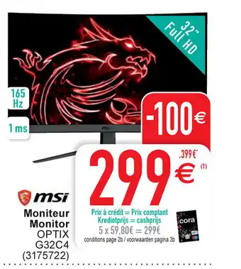 Cora MSI Moniteur Monitor OPTIX G32C4 (3175722) aanbieding