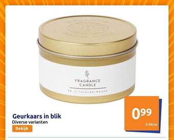 Action Geurkaars in blik aanbieding