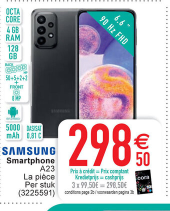 Cora Samsung smartphone A23 aanbieding
