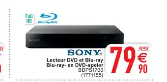 Cora Sony lecteur DVD et blu-ray aanbieding