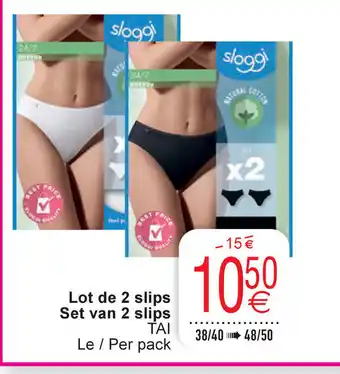 Cora Lot de 2 slips set van 2 slips aanbieding