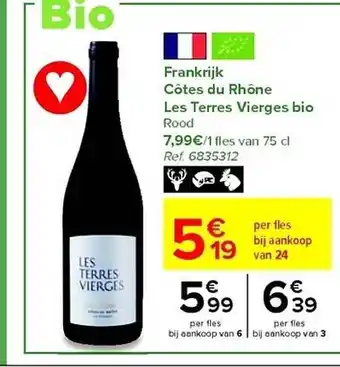 Côtes du rhône les terres vierges bio