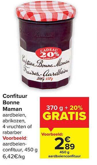 Carrefour Confituur bonne maman aanbieding
