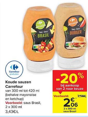 Carrefour Koude sauzen aanbieding