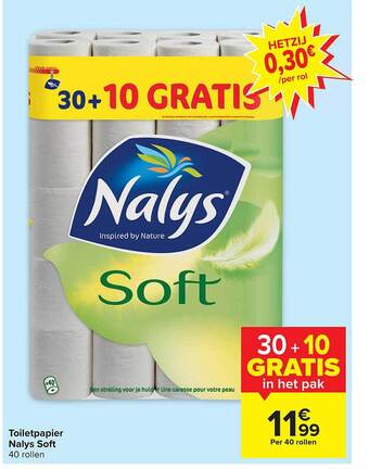 Carrefour Toiletpapier nalys soft aanbieding