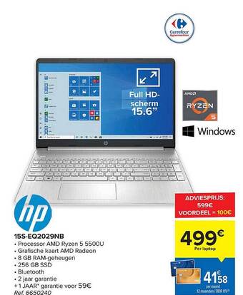 Carrefour Hp laptop aanbieding