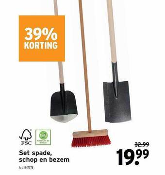 GAMMA Set spade, schop en bezem aanbieding