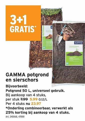 GAMMA Gamma potgrond en sierschors aanbieding