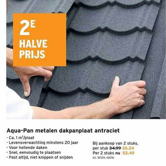 GAMMA Aquapan metalen dakpanplaat antraciet aanbieding