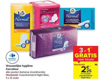 Carrefour Vrouwelijke hygiёne aanbieding