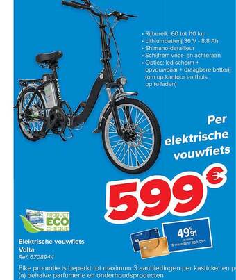 Carrefour Elektrische vouwfiets volta aanbieding