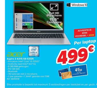 Carrefour Acer aspire 3 aanbieding