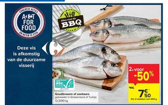 Carrefour Goudbrasem of zeebaars aanbieding