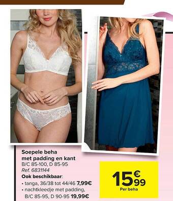 Carrefour Soepele beha met padding en kant aanbieding