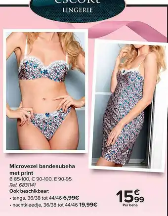 Carrefour Microvezel bandeaubeha met print aanbieding