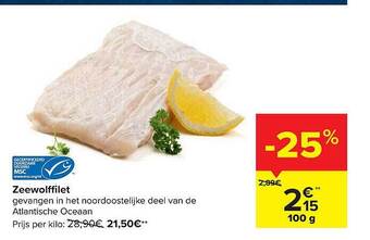 Carrefour Zeewolffilet aanbieding