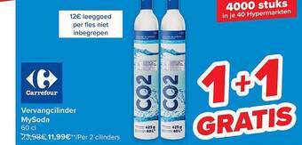 Carrefour Vervangcilinder mysoda aanbieding