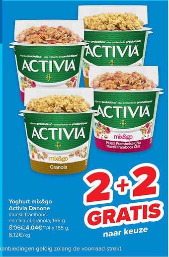 Carrefour Yoghurt mix&go activia danone aanbieding