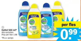 Albert Heijn Dettol 500ml Alle Varianten aanbieding