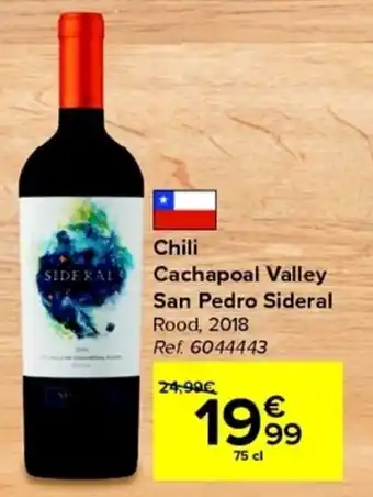 Chili Cachapoal Valley San Pedro Sideral Rood 2018 75cl