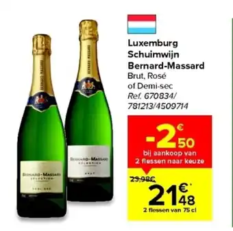 Carrefour Luxemburg Schuimwijn Bernard - Massard Brut, Rose of Demi-Sec aanbieding