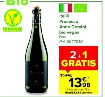 Carrefour Italië Prosecco Anno Domini Bio Vegan Brut aanbieding