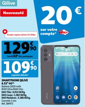Auchan Smartphone Qilive 6.52" 4G aanbieding