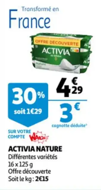 Auchan Activia Nature aanbieding