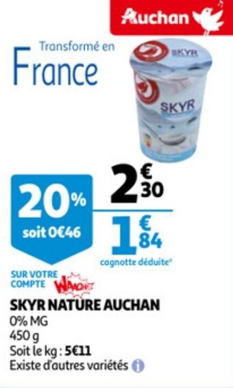 Auchan Skyr Nature Auchan aanbieding