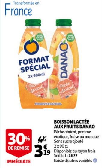Auchan Boisson Lactee Aux Fruits Danao aanbieding