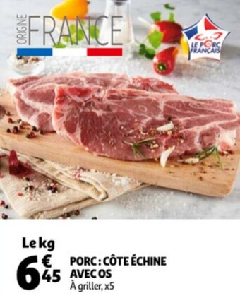 Auchan Porc: Cote Echine Avec OS aanbieding