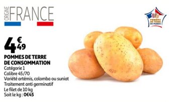 Auchan Pommes De Terre De Consommation aanbieding